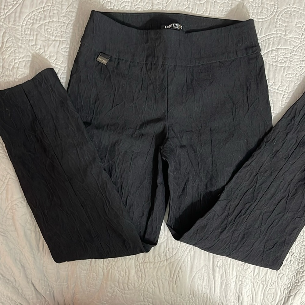 Lisette Black Straight Pant With Split Ankle Leng… - image 1